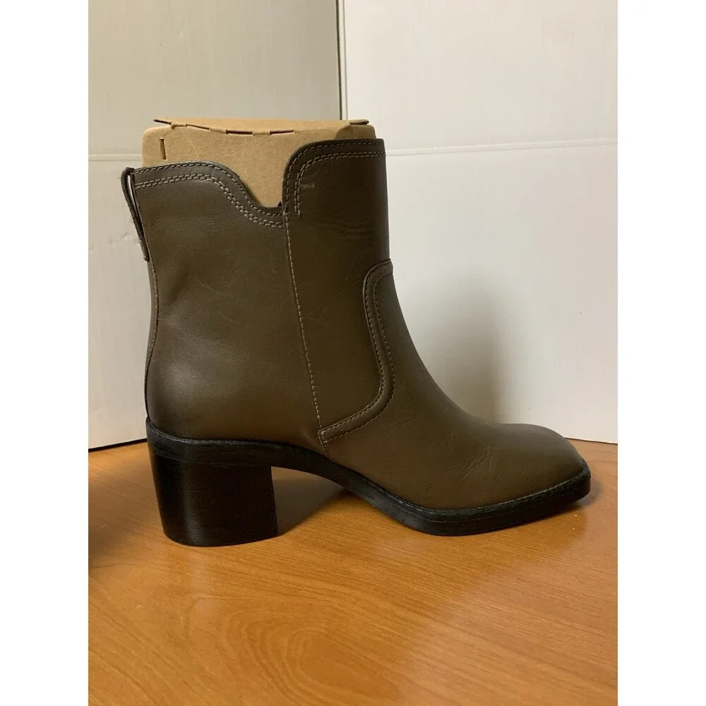 Naturalizer Emmy Brown Leather Booties‎ Size 8.5M Side Zip